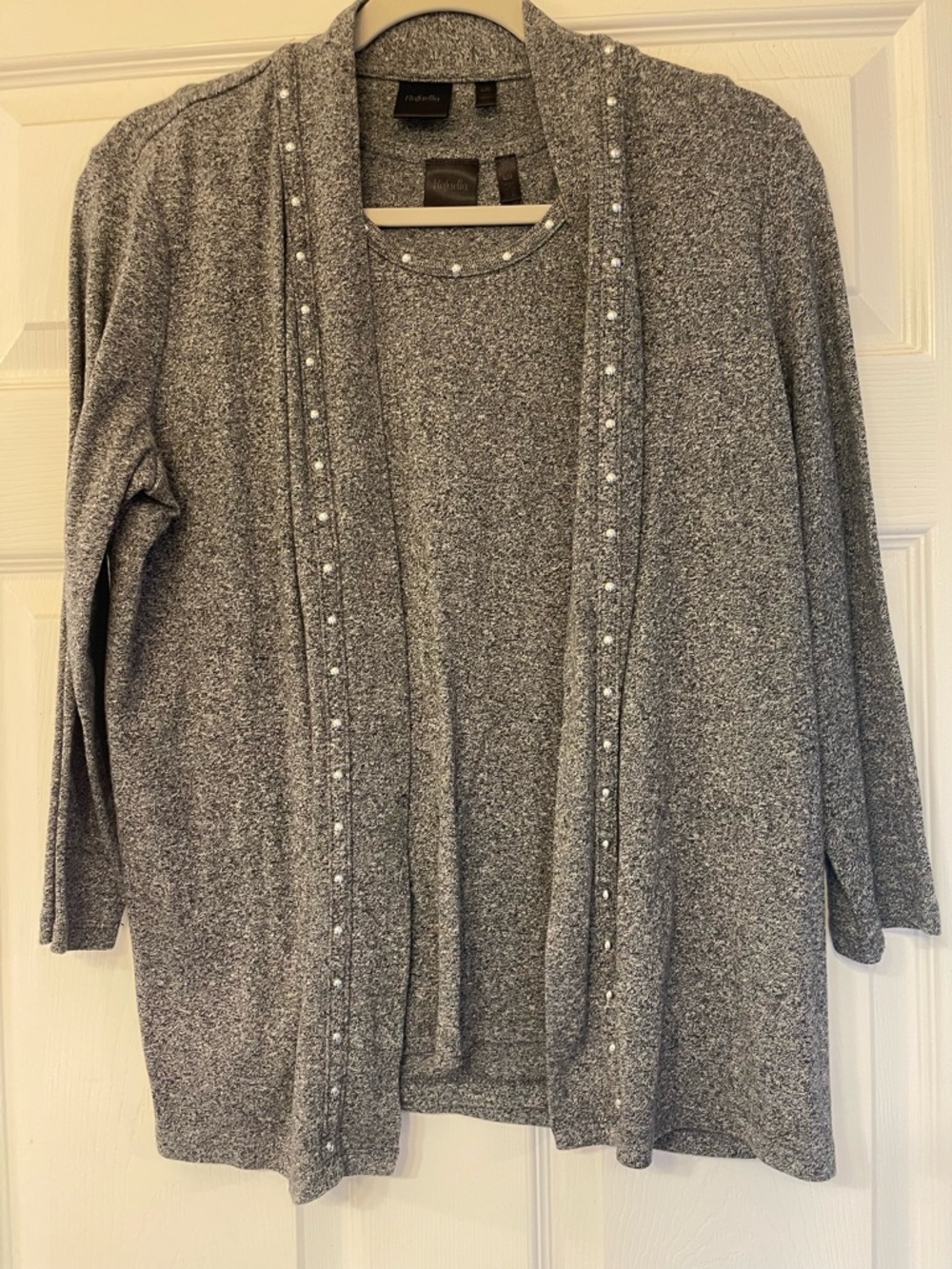 Rafaella Set - Gray Cardigan Jacket with Matching Tank Top